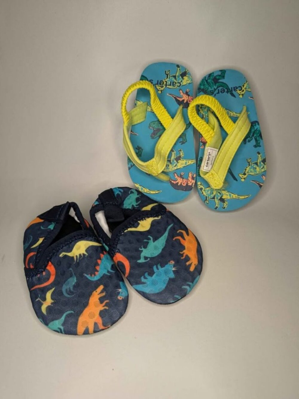 Set of Size 3-4 Toddler Dino Shoes, Quick Dry Non-slip Water Shoes, Flip Flops